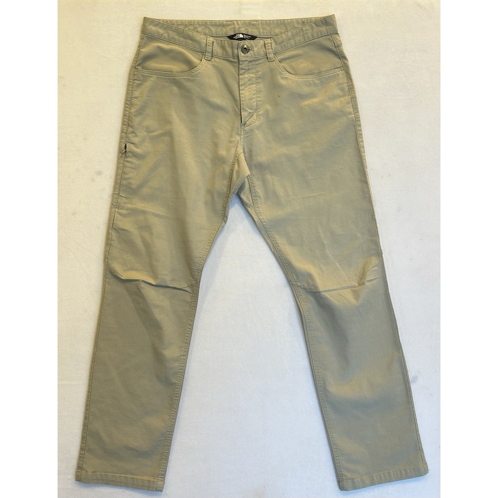The North Face Twill 5 Pocket Pants Men's 34x31 Tan Reinforced Knee Straight Leg